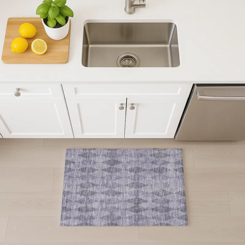 Luxury Washable Indoor/Outdoor The Reserve Lavender 1\'8\" x 2\'6\" Rug