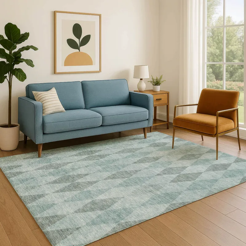 Luxury Washable Indoor/Outdoor The Reserve Teal 8\' x 10\' Rug