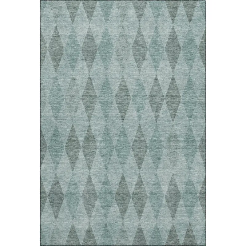 Luxury Washable Indoor/Outdoor The Reserve Teal 8\' x 10\' Rug