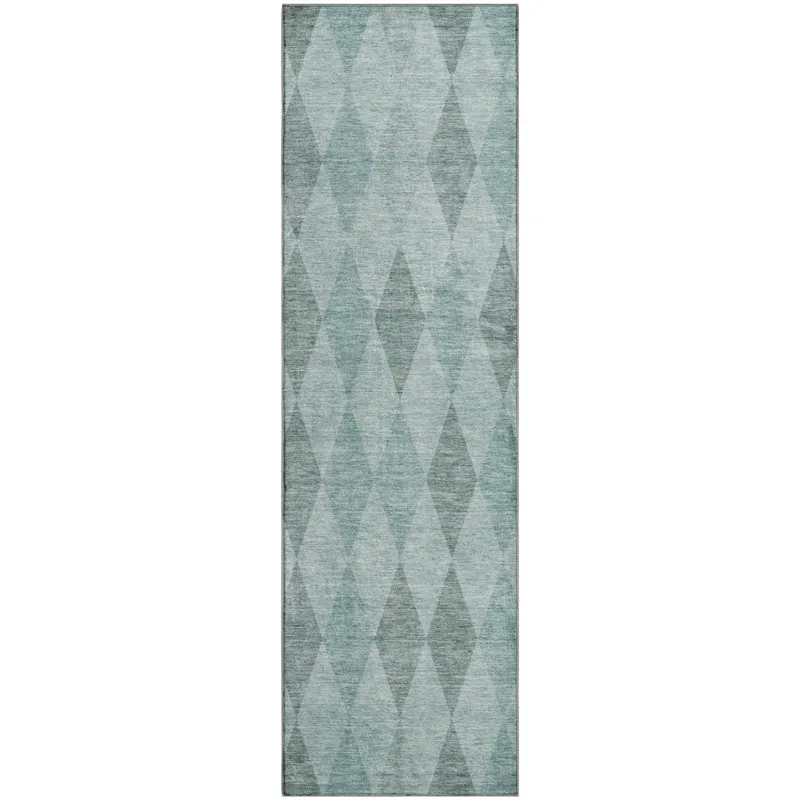 Luxury Washable Indoor/Outdoor The Reserve Teal 2\'3\" x 7\'6\" Runner Rug