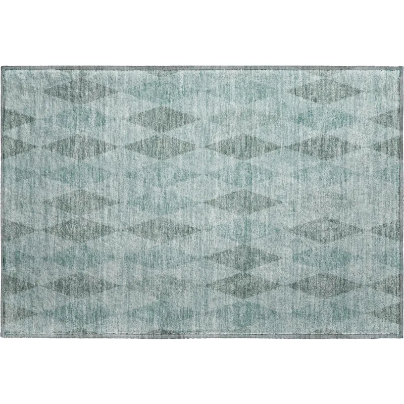 Luxury Washable Indoor/Outdoor The Reserve Teal 1\'8\" x 2\'6\" Rug
