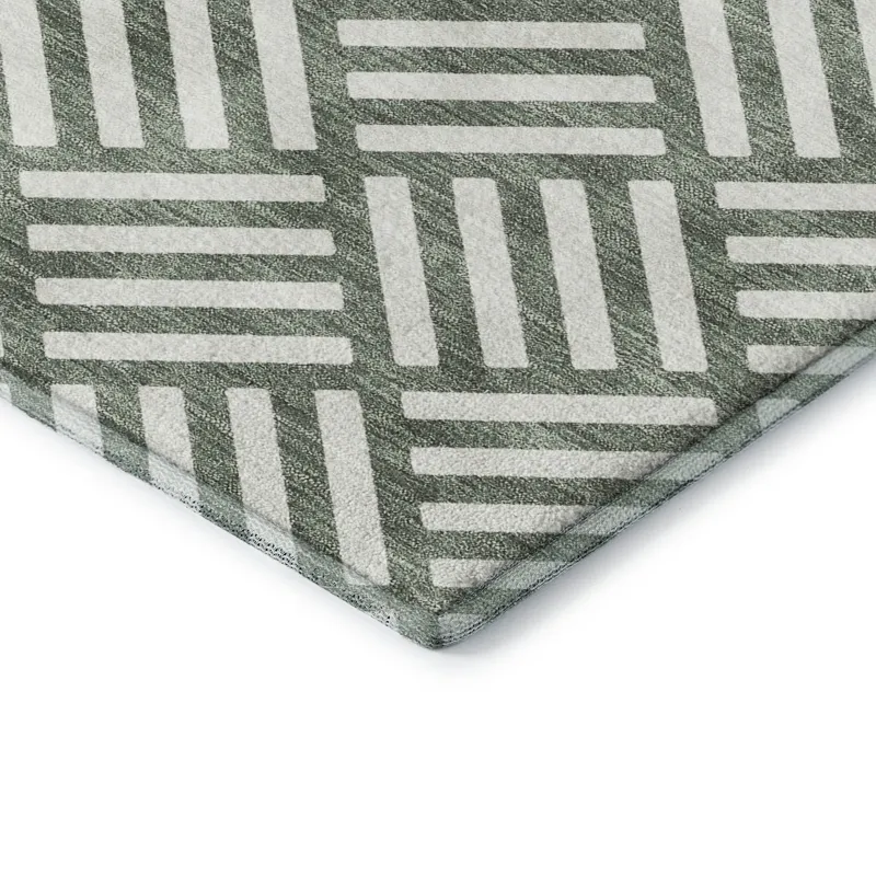 Luxury Washable Indoor/Outdoor The Reserve Basil 1\'8\" x 2\'6\" Rug