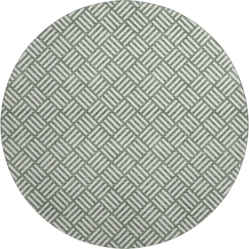 Luxury Washable Indoor/Outdoor The Reserve Basil 8\' x 8\' Round Rug
