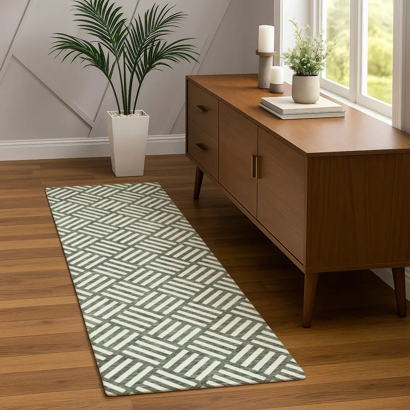 Luxury Washable Indoor/Outdoor The Reserve Basil 2\'3\" x 7\'6\" Runner Rug
