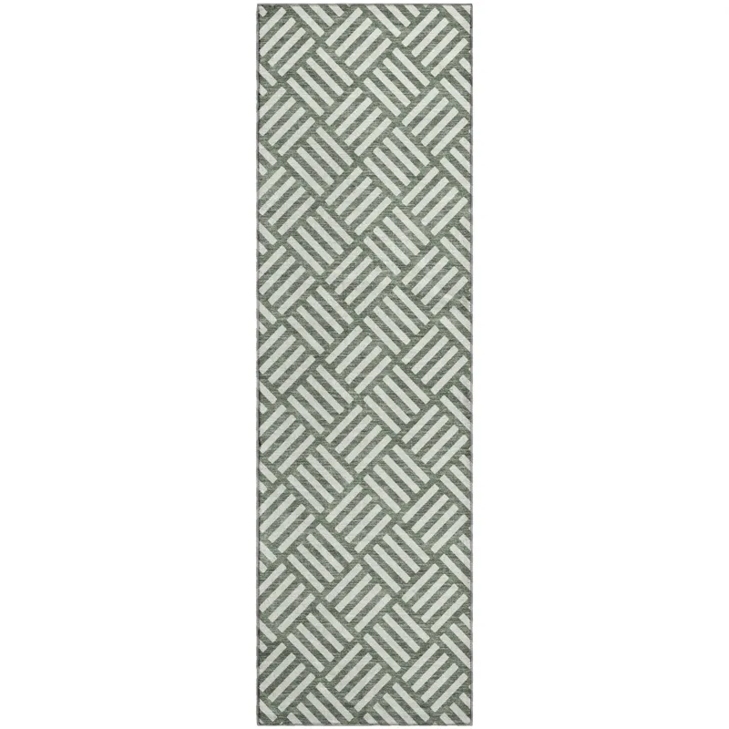 Luxury Washable Indoor/Outdoor The Reserve Basil 2\'3\" x 7\'6\" Runner Rug