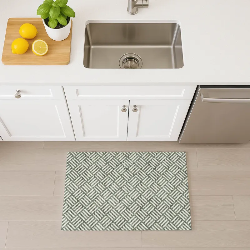 Luxury Washable Indoor/Outdoor The Reserve Basil 1\'8\" x 2\'6\" Rug