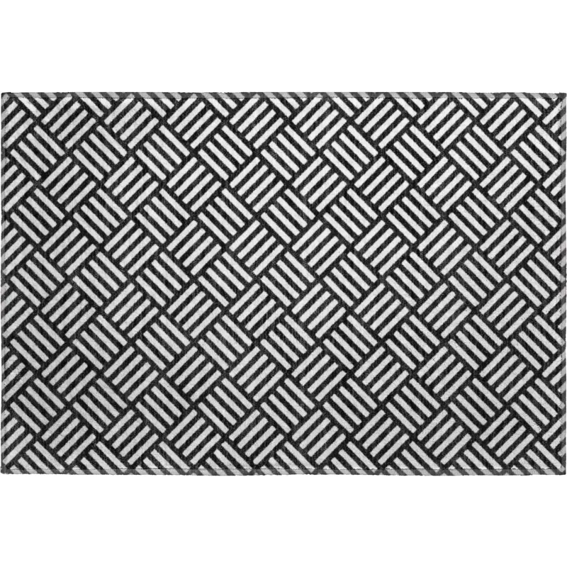 Luxury Washable Indoor/Outdoor The Reserve Black 1\'8\" x 2\'6\" Rug