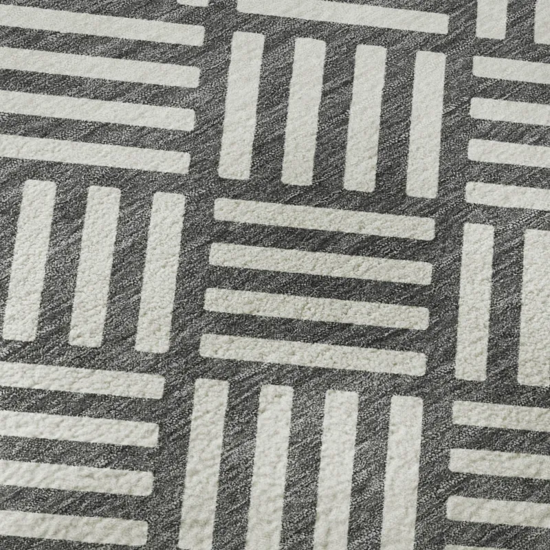 Luxury Washable Indoor/Outdoor The Reserve Charcoal 5\' x 7\'6\" Rug