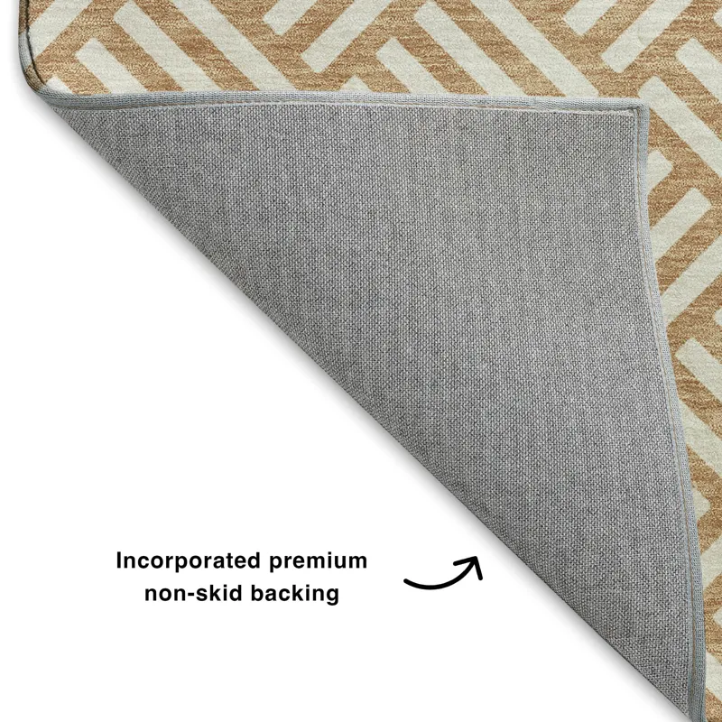 Luxury Washable Indoor/Outdoor The Reserve Copper 5\' x 7\'6\" Rug