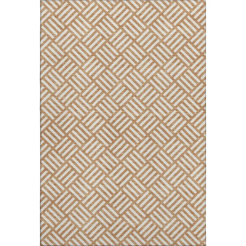 Luxury Washable Indoor/Outdoor The Reserve Copper 5\' x 7\'6\" Rug