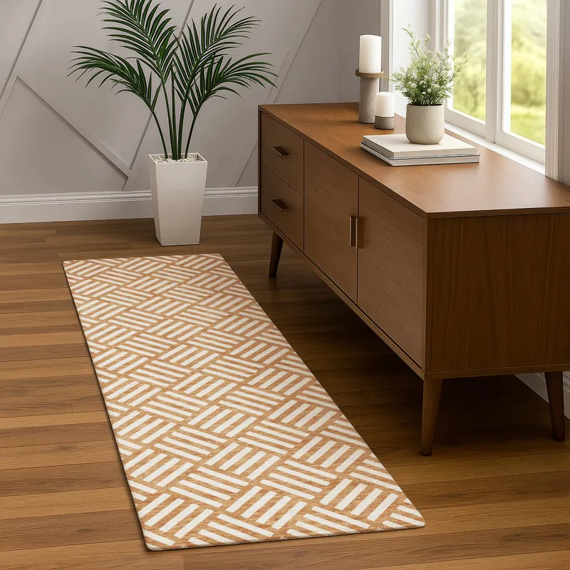 Luxury Washable Indoor/Outdoor The Reserve Copper 2\'3\" x 7\'6\" Runner Rug