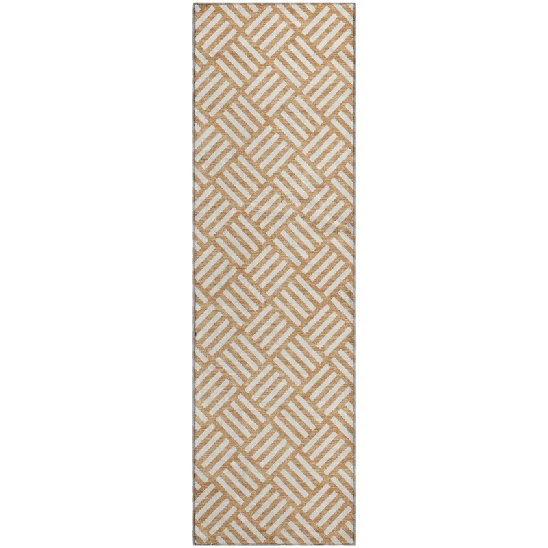Luxury Washable Indoor/Outdoor The Reserve Copper 2\'3\" x 7\'6\" Runner Rug
