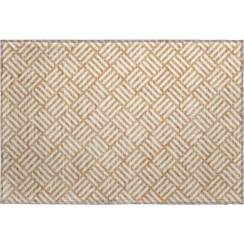 Luxury Washable Indoor/Outdoor The Reserve Copper 1\'8\" x 2\'6\" Rug
