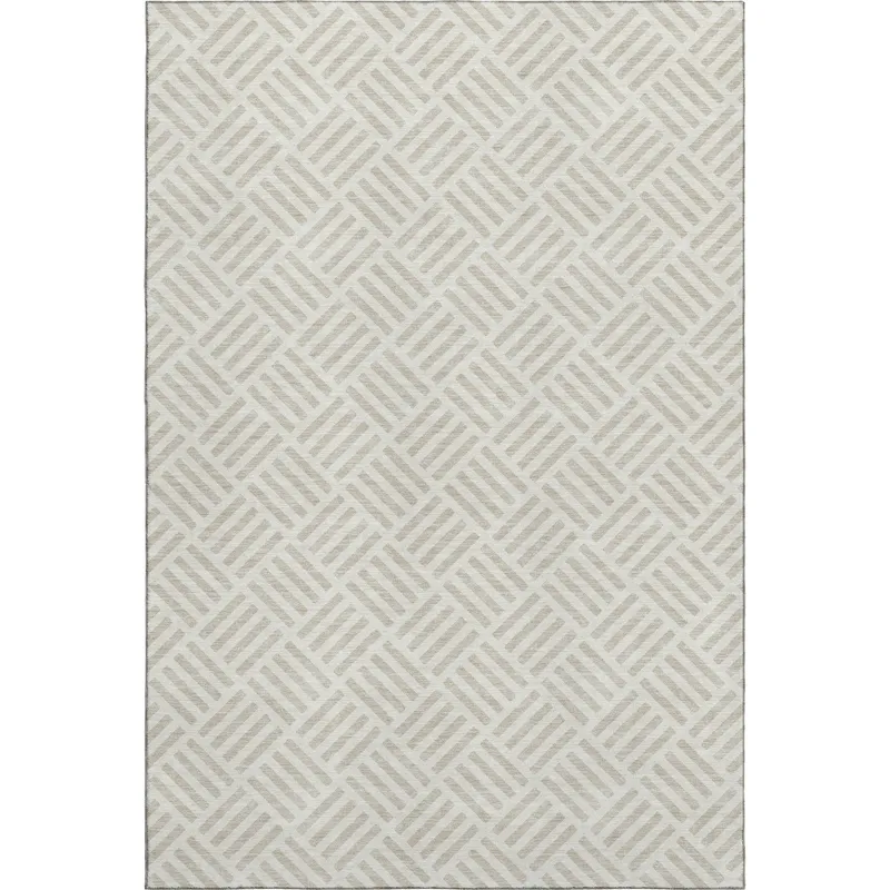 Luxury Washable Indoor/Outdoor The Reserve Ivory 9\' x 12\' Rug