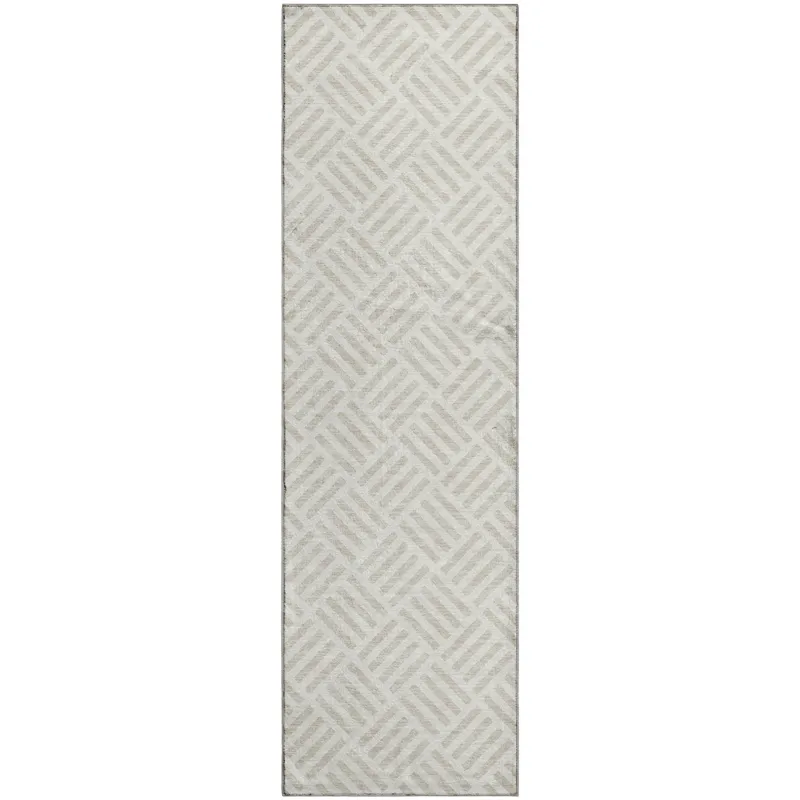 Luxury Washable Indoor/Outdoor The Reserve Ivory 2\'3\" x 7\'6\" Runner Rug