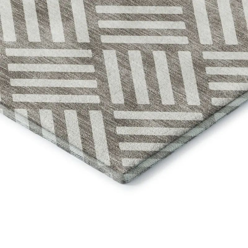 Luxury Washable Indoor/Outdoor The Reserve Taupe 1\'8\" x 2\'6\" Rug