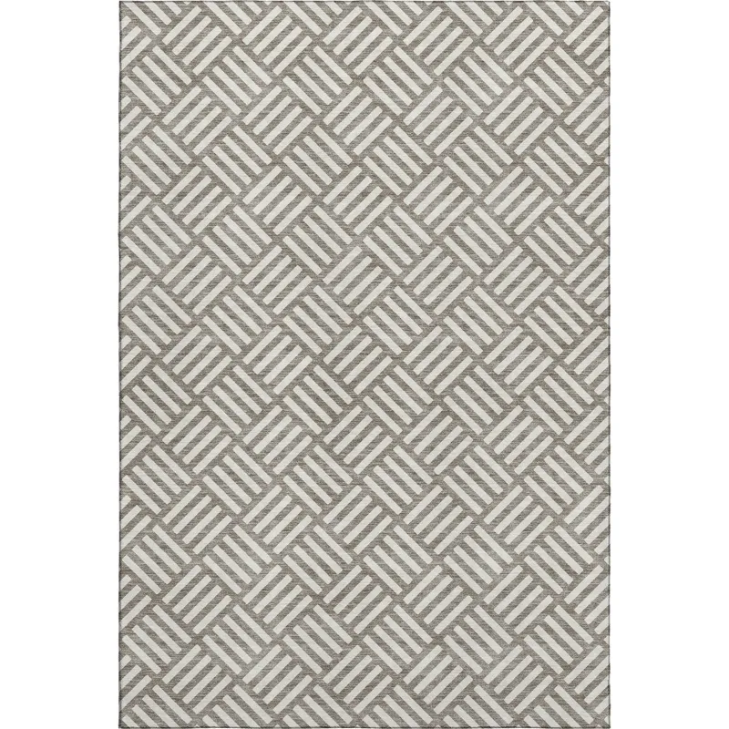 Luxury Washable Indoor/Outdoor The Reserve Taupe 5\' x 7\'6\" Rug