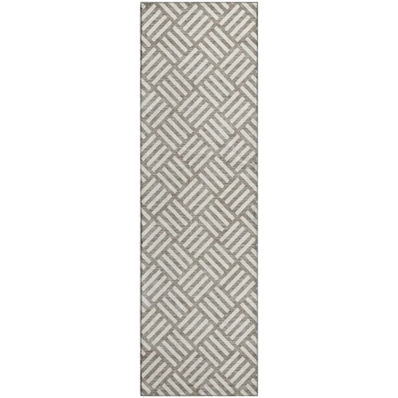 Luxury Washable Indoor/Outdoor The Reserve Taupe 2\'3\" x 7\'6\" Runner Rug