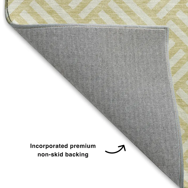 Luxury Washable Indoor/Outdoor The Reserve Wheat 2\'6\" x 3\'10\" Rug