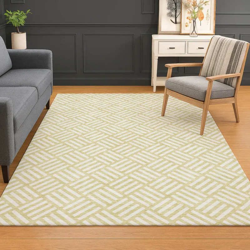 Luxury Washable Indoor/Outdoor The Reserve Wheat 2\'6\" x 3\'10\" Rug