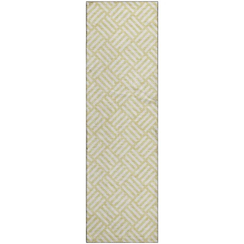 Luxury Washable Indoor/Outdoor The Reserve Wheat 2\'3\" x 7\'6\" Runner Rug