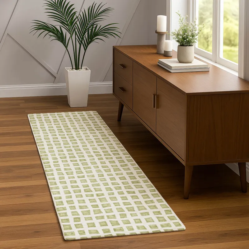 Luxury Washable Indoor/Outdoor The Reserve Aloe 2\'3\" x 7\'6\" Runner Rug