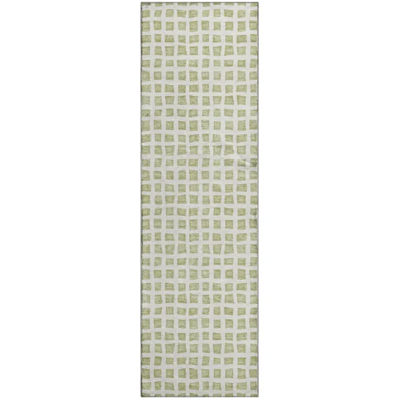 Luxury Washable Indoor/Outdoor The Reserve Aloe 2\'3\" x 7\'6\" Runner Rug