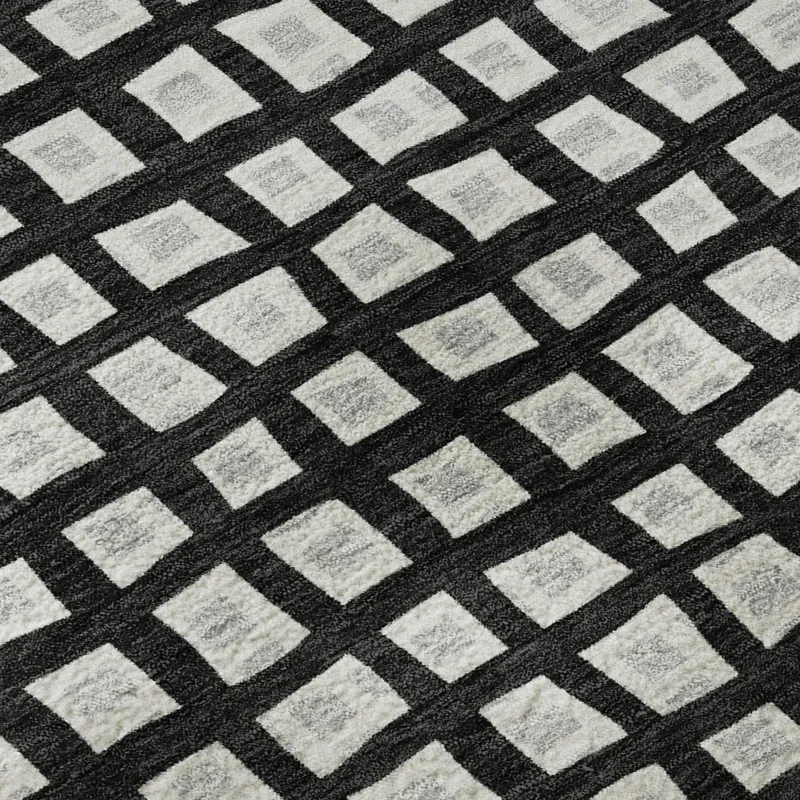 Luxury Washable Indoor/Outdoor The Reserve Black 9\' x 12\' Rug
