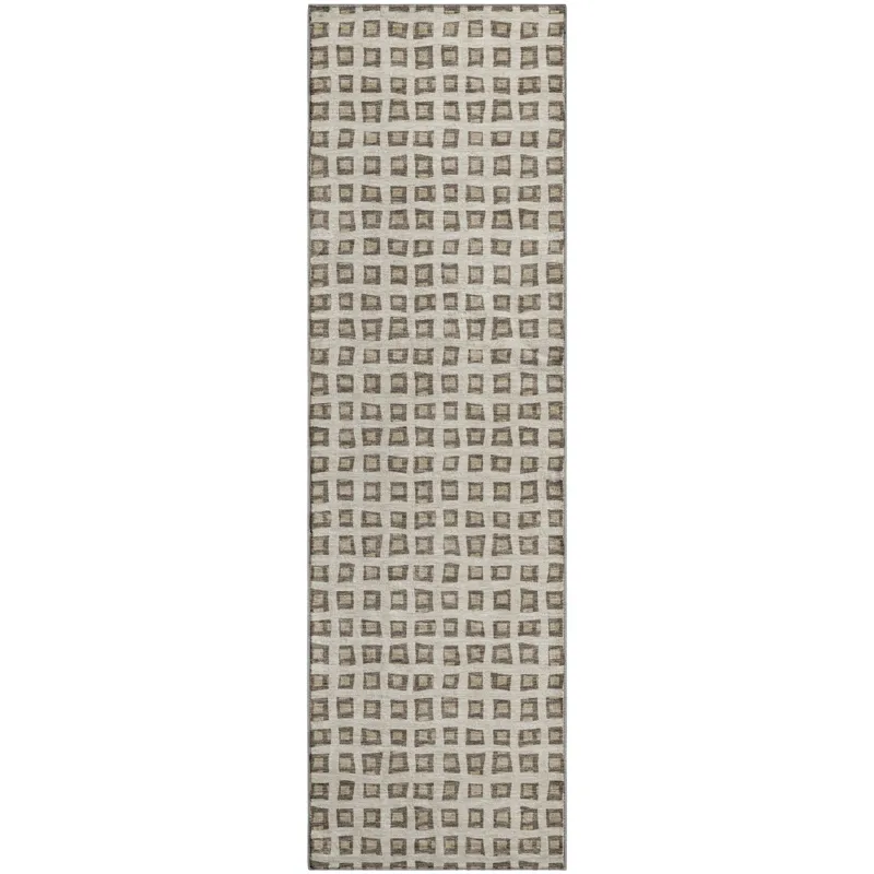 Luxury Washable Indoor/Outdoor The Reserve Brown 2\'3\" x 7\'6\" Runner Rug
