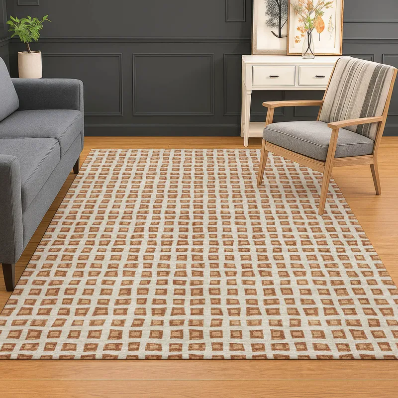 Luxury Washable Indoor/Outdoor The Reserve Copper 10\' x 14\' Rug
