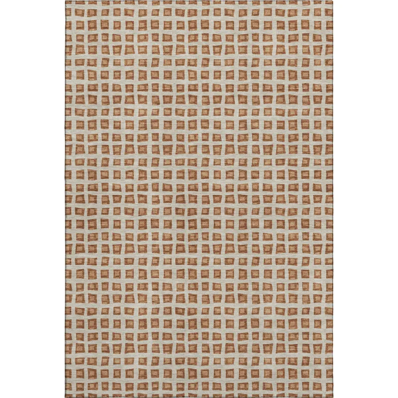 Luxury Washable Indoor/Outdoor The Reserve Copper 10\' x 14\' Rug