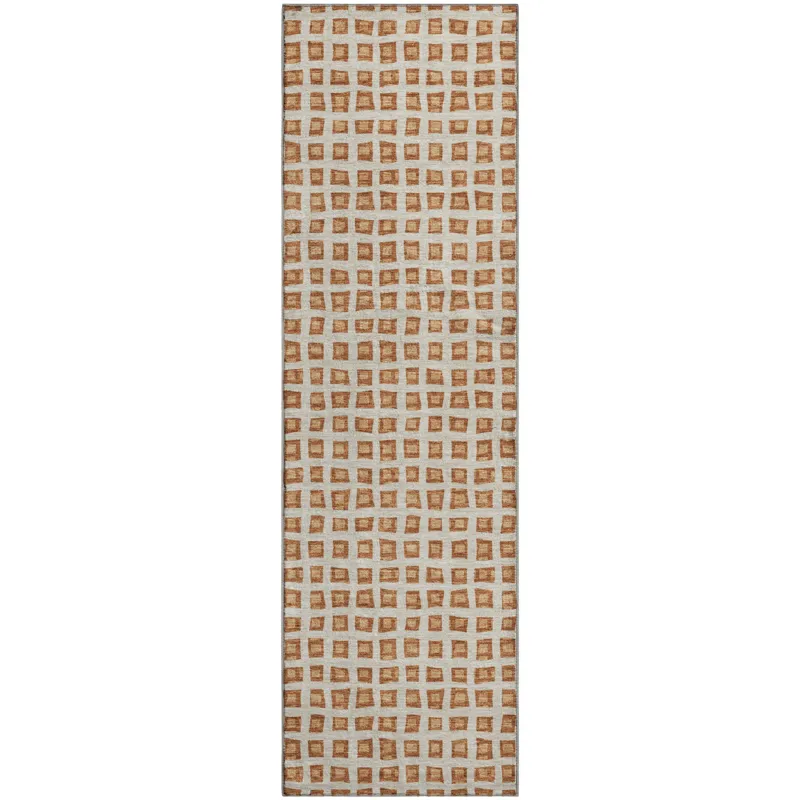Luxury Washable Indoor/Outdoor The Reserve Copper 2\'3\" x 7\'6\" Runner Rug