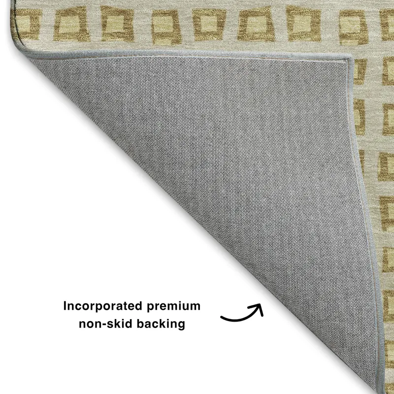 Luxury Washable Indoor/Outdoor The Reserve Gold 2\'3\" x 7\'6\" Runner Rug