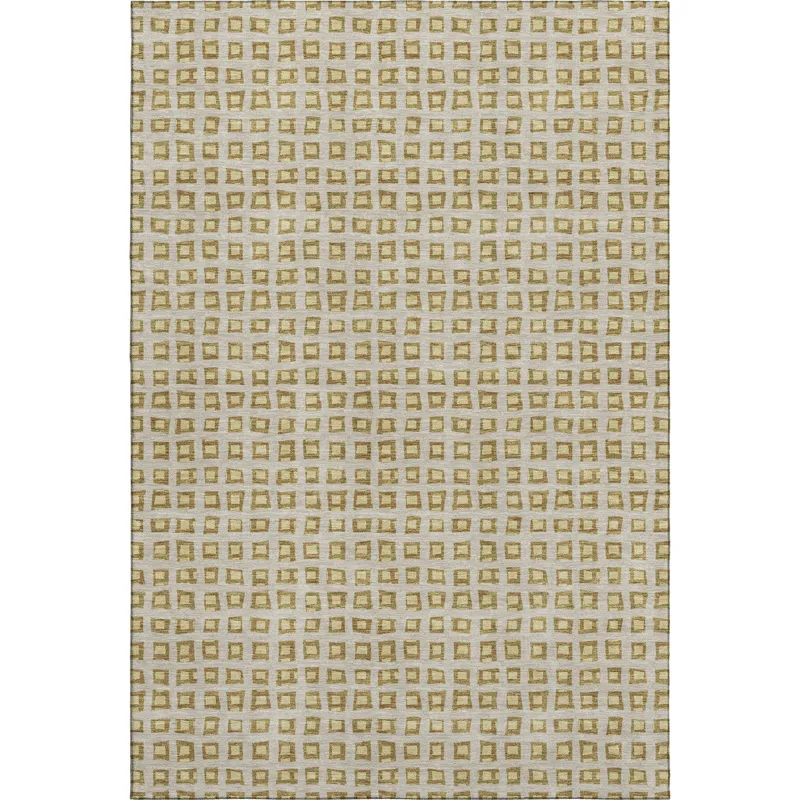 Luxury Washable Indoor/Outdoor The Reserve Gold 8\' x 10\' Rug
