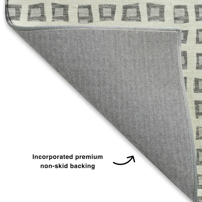 Luxury Washable Indoor/Outdoor The Reserve Gray 8\' x 8\' Round Rug
