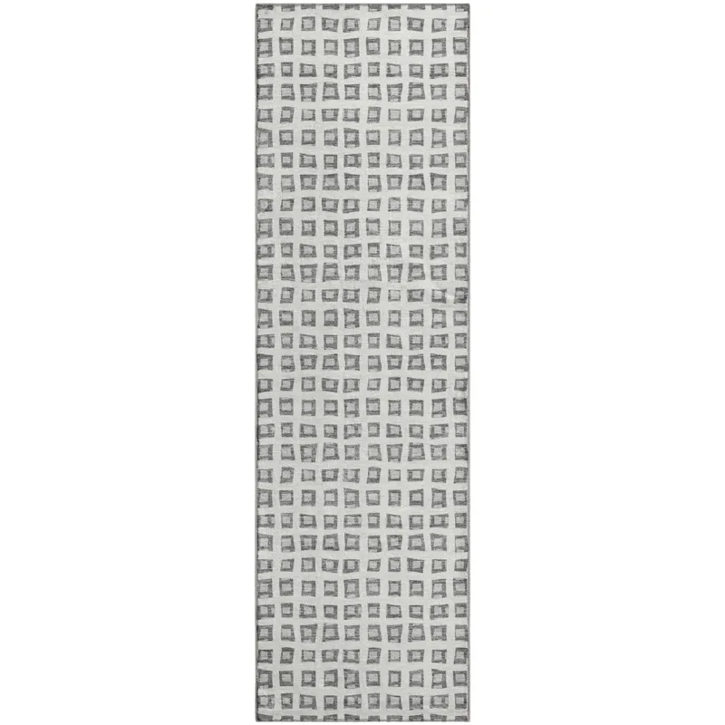 Luxury Washable Indoor/Outdoor The Reserve Gray 2\'3\" x 7\'6\" Runner Rug