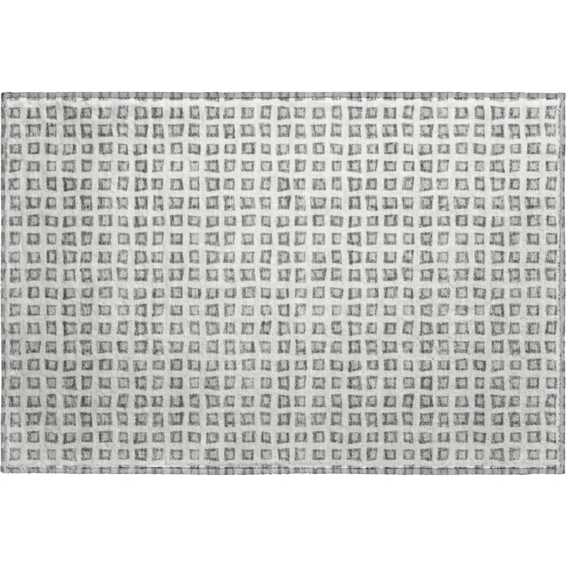 Luxury Washable Indoor/Outdoor The Reserve Gray 1\'8\" x 2\'6\" Rug