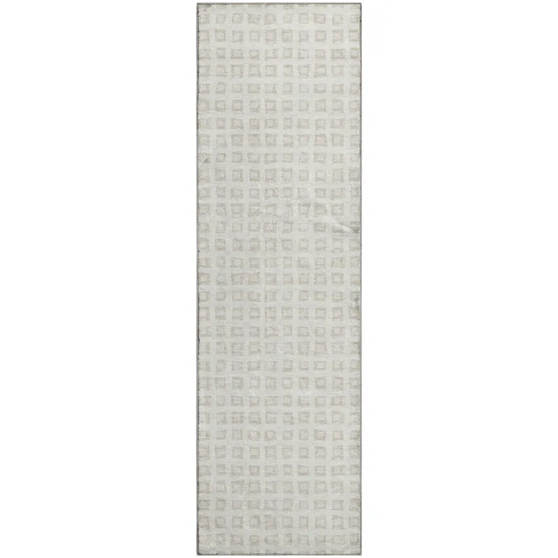 Luxury Washable Indoor/Outdoor The Reserve Ivory 2\'3\" x 7\'6\" Runner Rug