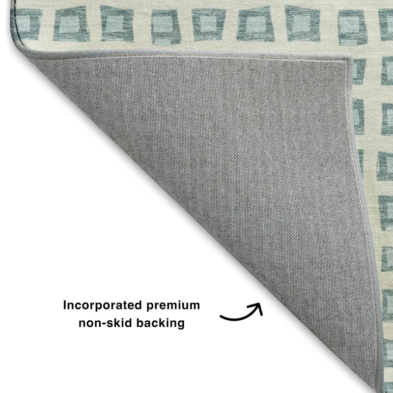 Luxury Washable Indoor/Outdoor The Reserve Teal 2\'3\" x 7\'6\" Runner Rug