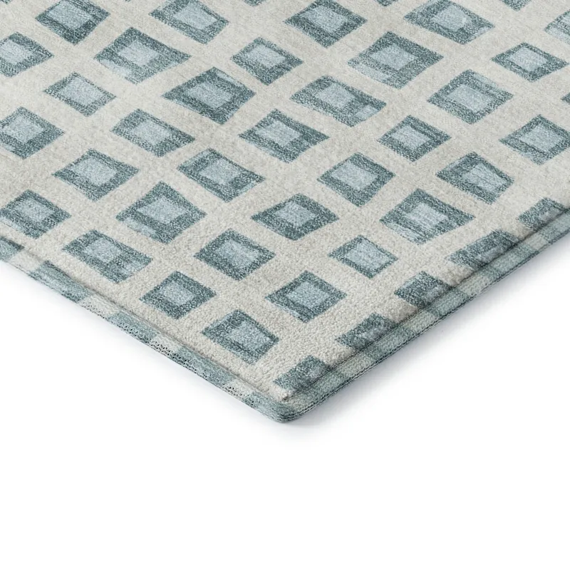 Luxury Washable Indoor/Outdoor The Reserve Teal 2\'3\" x 7\'6\" Runner Rug