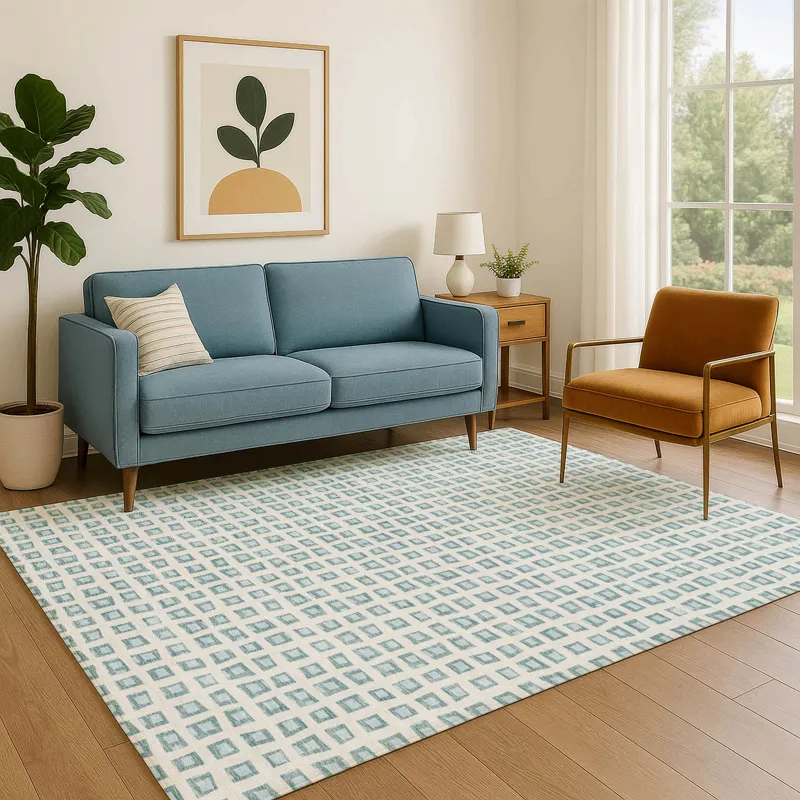 Luxury Washable Indoor/Outdoor The Reserve Teal 9\' x 12\' Rug