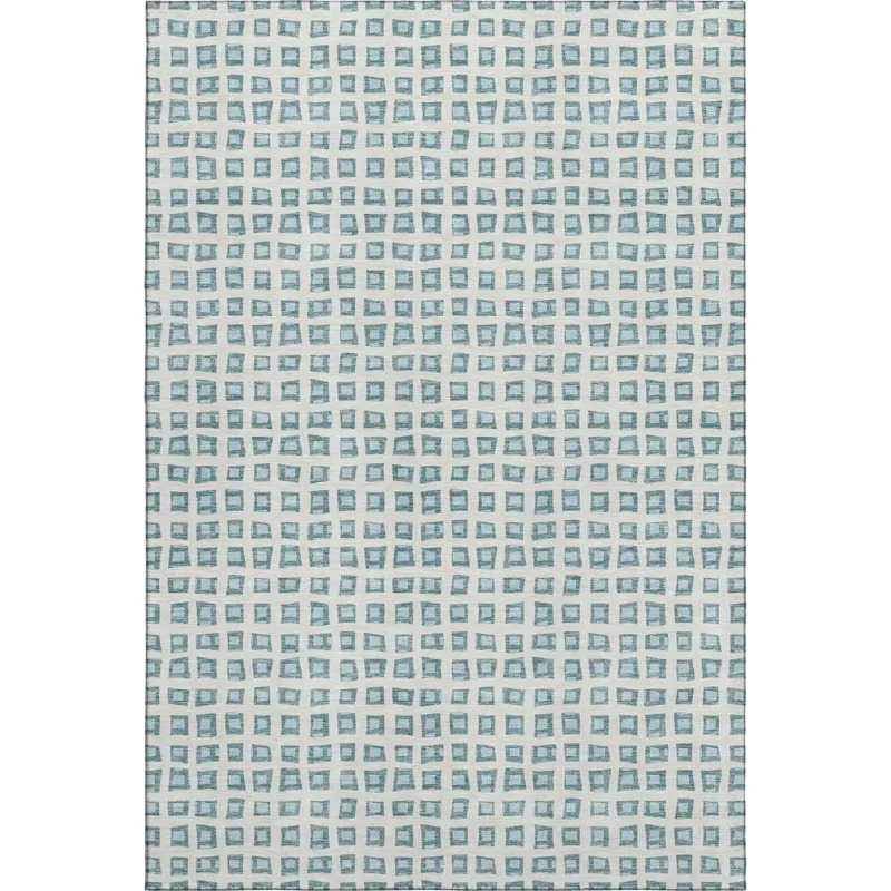 Luxury Washable Indoor/Outdoor The Reserve Teal 9\' x 12\' Rug