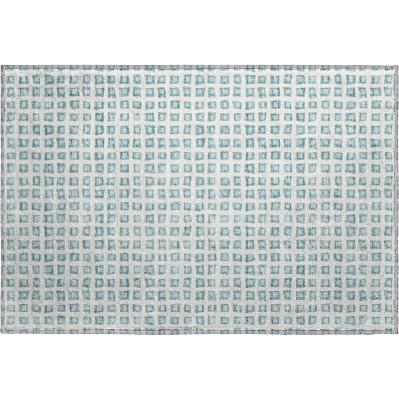 Luxury Washable Indoor/Outdoor The Reserve Teal 1\'8\" x 2\'6\" Rug