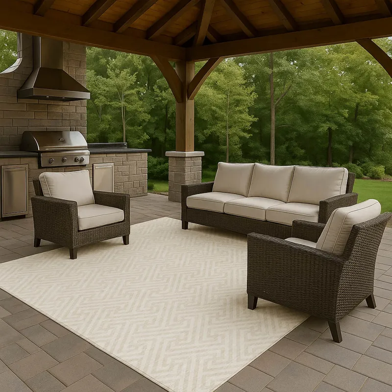 Luxury Washable Indoor/Outdoor The Reserve Beige 9\' x 12\' Rug