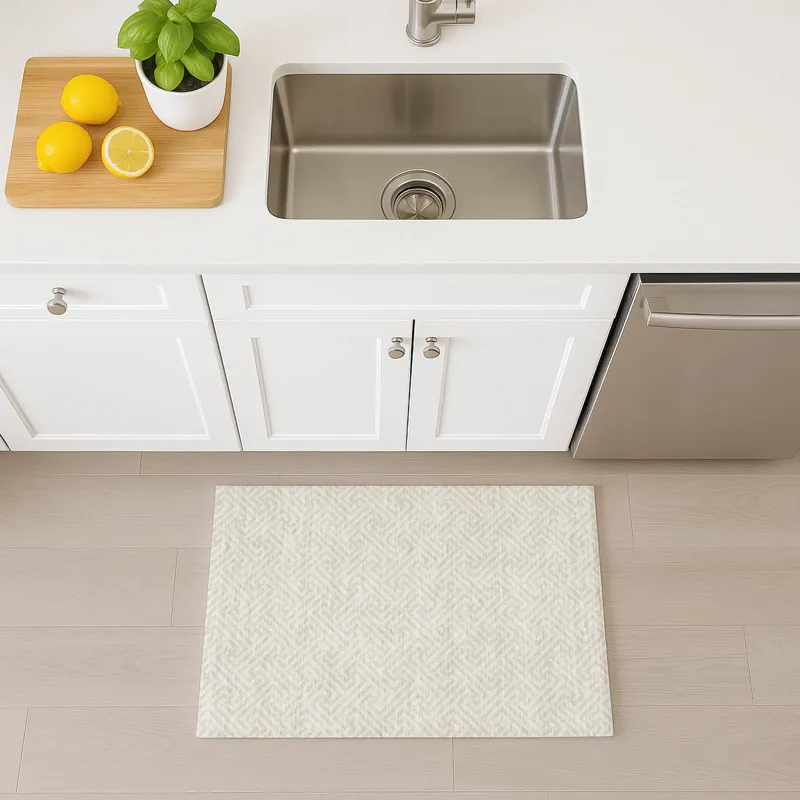 Luxury Washable Indoor/Outdoor The Reserve Beige 1\'8\" x 2\'6\" Rug