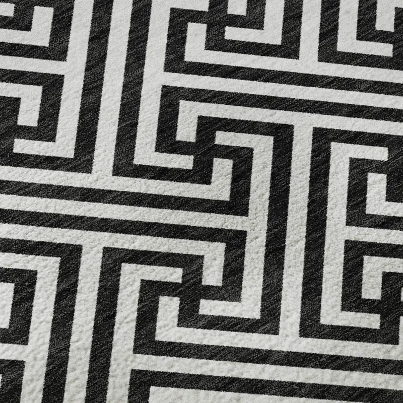 Luxury Washable Indoor/Outdoor The Reserve Black 8\' x 10\' Rug