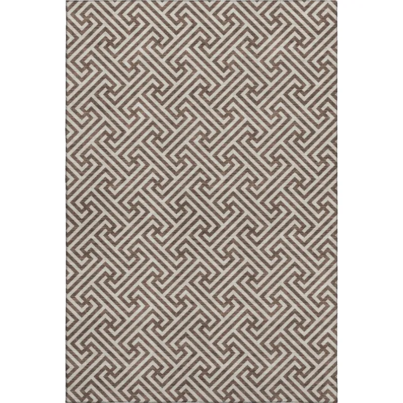 Luxury Washable Indoor/Outdoor The Reserve Coffee 5\' x 7\'6\" Rug