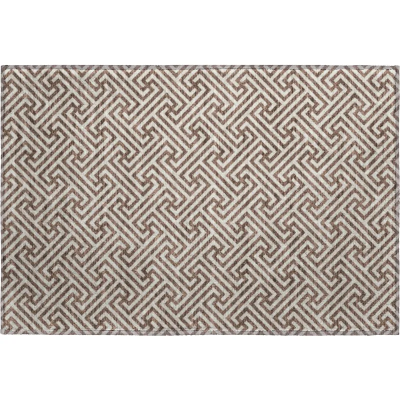 Luxury Washable Indoor/Outdoor The Reserve Coffee 1\'8\" x 2\'6\" Rug