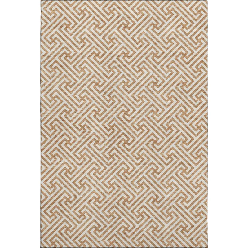 Luxury Washable Indoor/Outdoor The Reserve Copper 3\' x 5\' Rug