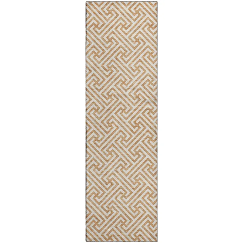 Luxury Washable Indoor/Outdoor The Reserve Copper 2\'3\" x 7\'6\" Runner Rug
